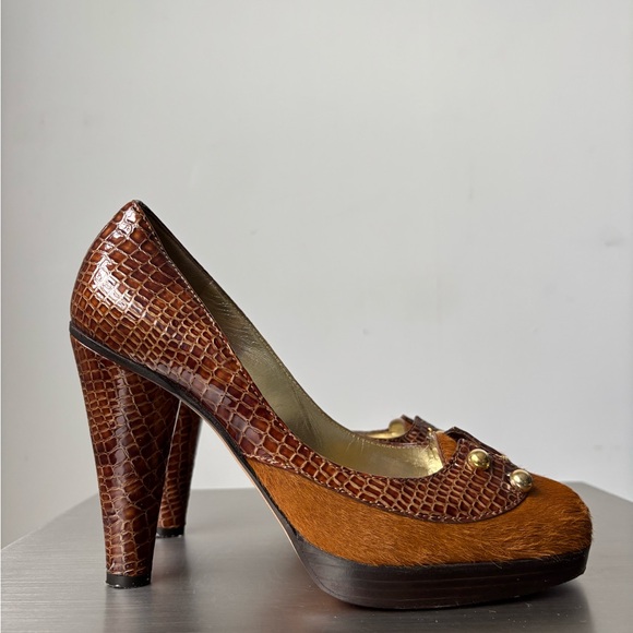 DSQUARED Brown Textured Heels - Picture 3 of 8